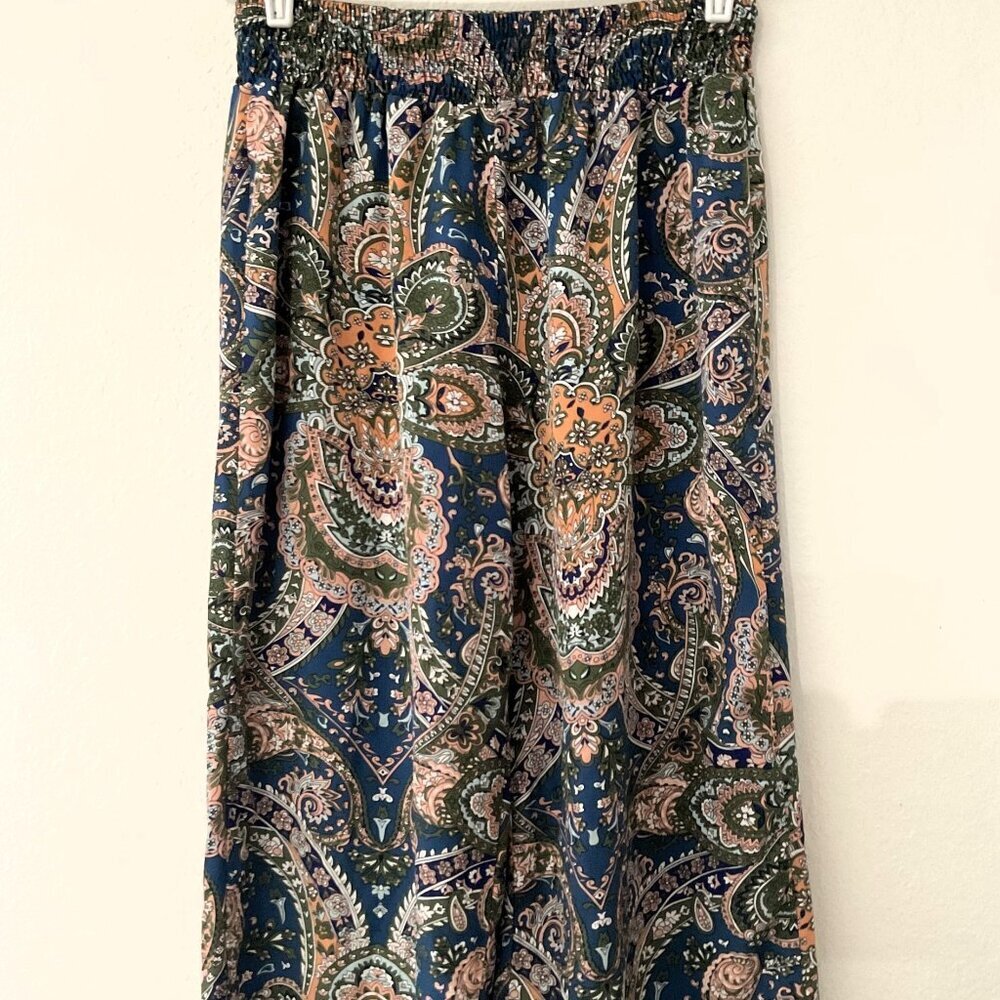 BOHO WIDE LEG PANTS TROUSERS ELASTIC WAIST LIKE NEW - Picture 6 of 15